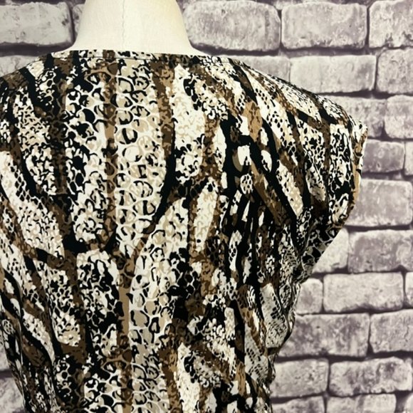 Style & Co Brown, Black & Ivory Sleeveless Blouse Size Large - Picture 8 of 10